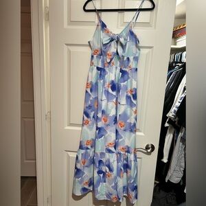 Grace Karin Blue and Orange Floral Dress